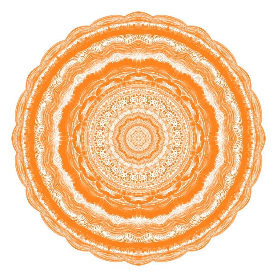 Orange Mandala Digital Art by Angie Tirado