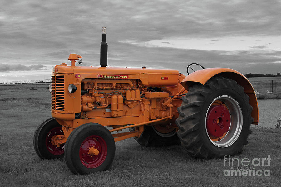 Orange Minneapolis Moline Tractor Photograph by E B Schmidt