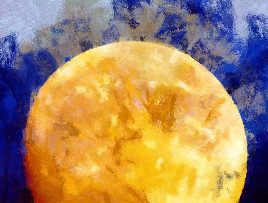 Orange Moon Mixed Media by Christopher Reed
