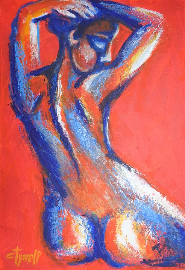 Back Painting - Orange Nude - Back by Carmen Tyrrell