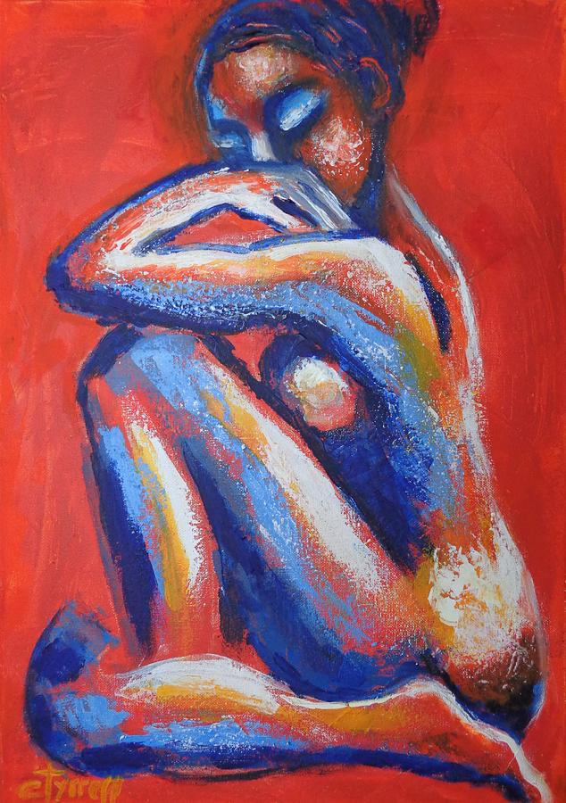 Orange Nude - Profile Painting by Carmen Tyrrell