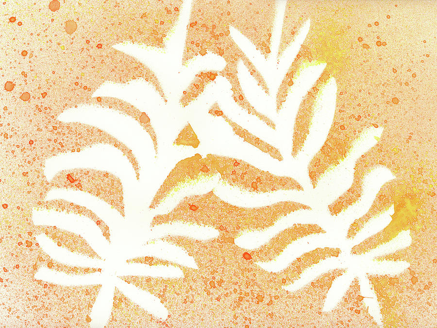 Nature Painting - Orange Palm by Cynthia Fletcher