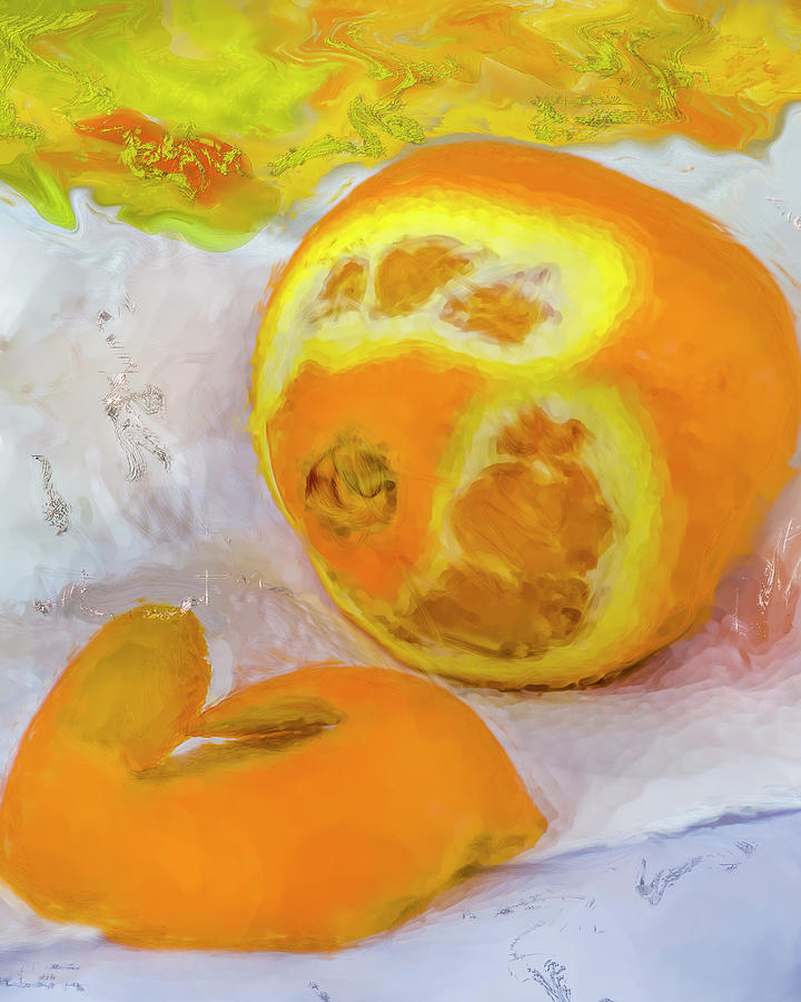 Orange on a Cutting Board Digital Art by Cordia Murphy