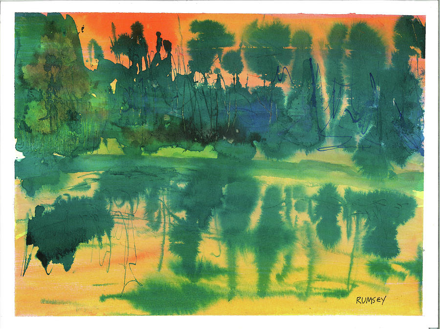 Orange Pond Painting by Rhodes Rumsey