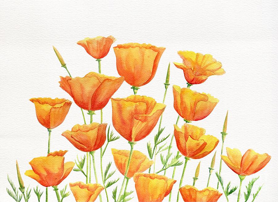 Orange Poppies  Painting by Melly Terpening
