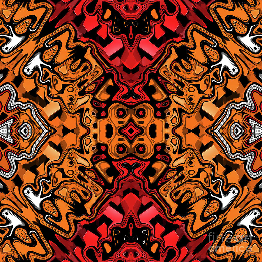 Orange Red White Digital Art by Phil Perkins