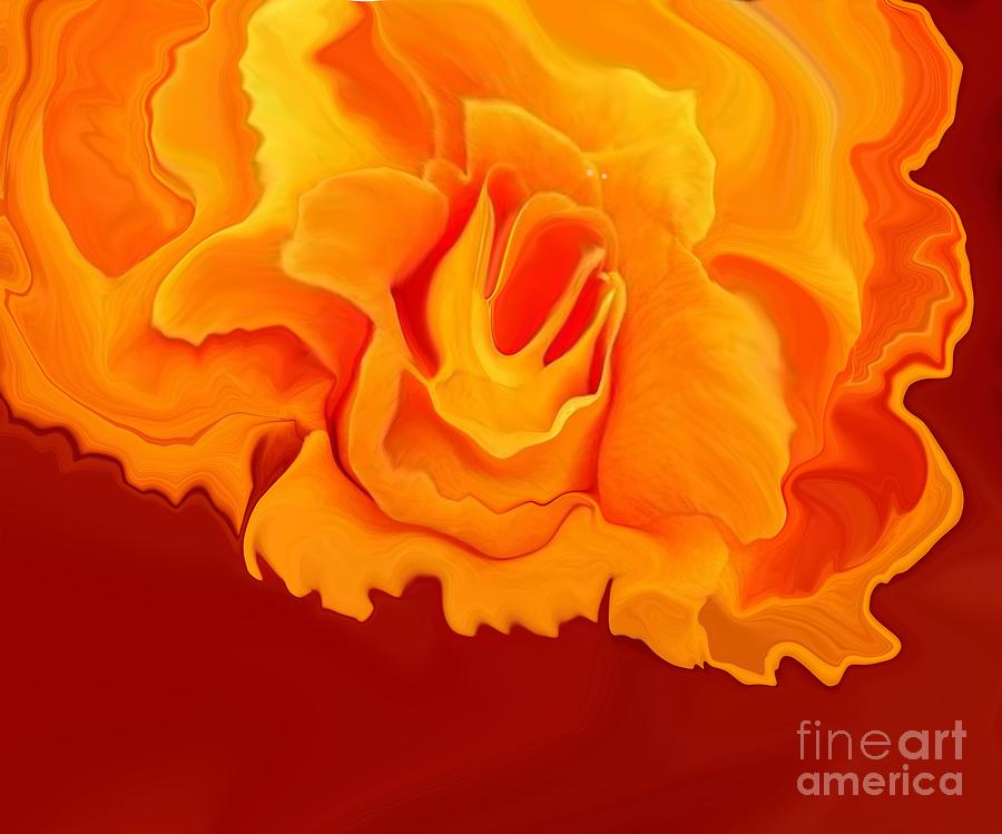 Orange rose Mixed Media by Elaine Hayward