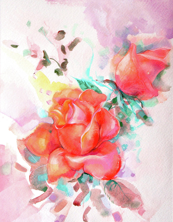 Orange roses Painting by Katya Atanasova