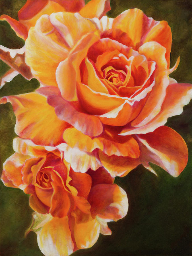 Orange Roses Painting by Tammy Pool