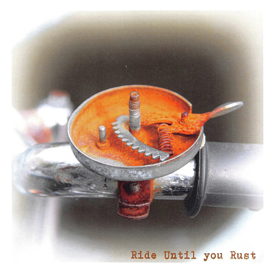 Orange Rusty Bell, Ride Until You Rust Photograph by Diane Enright