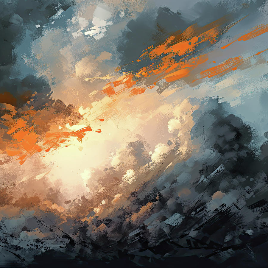 Orange Skies III Digital Art by Mike Taylor