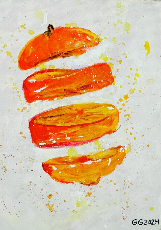 Brush Strokes Painting - Orange - SliceFresh by Gita Gita