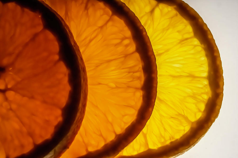 Orange slices macro Photograph by Sven Brogren