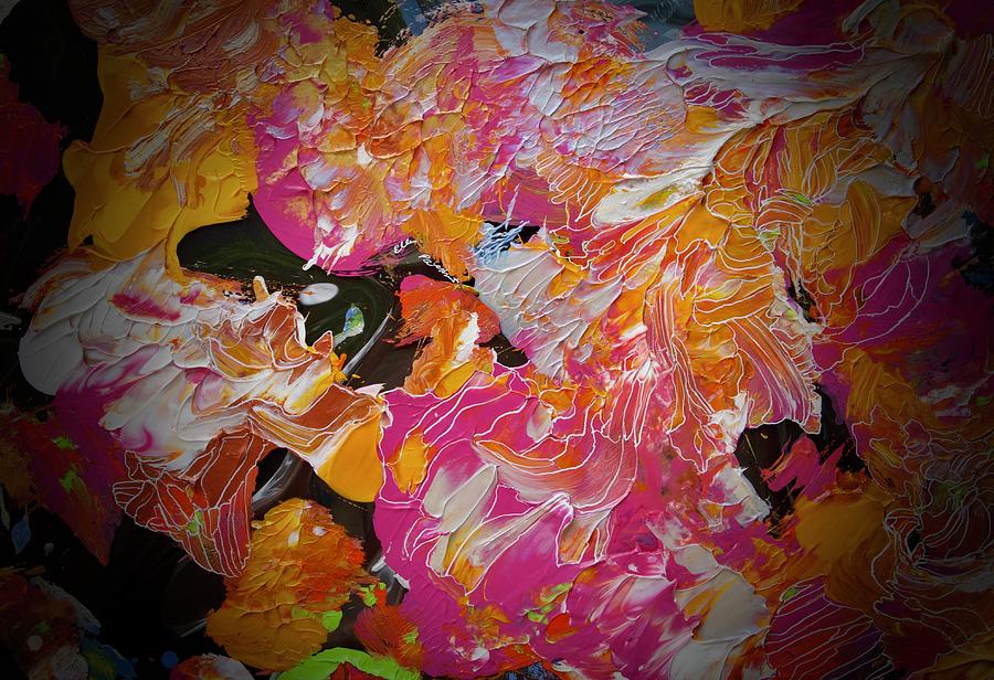 Orange Sphere Painting by Ellen Palestrant