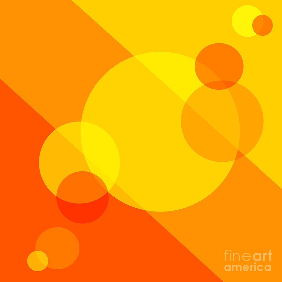 Orange Spheres Abstract Digital Art By Kathleen Rehn