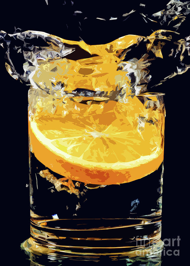 Orange Splashing Digital Art by Julien Coallier - Pixels