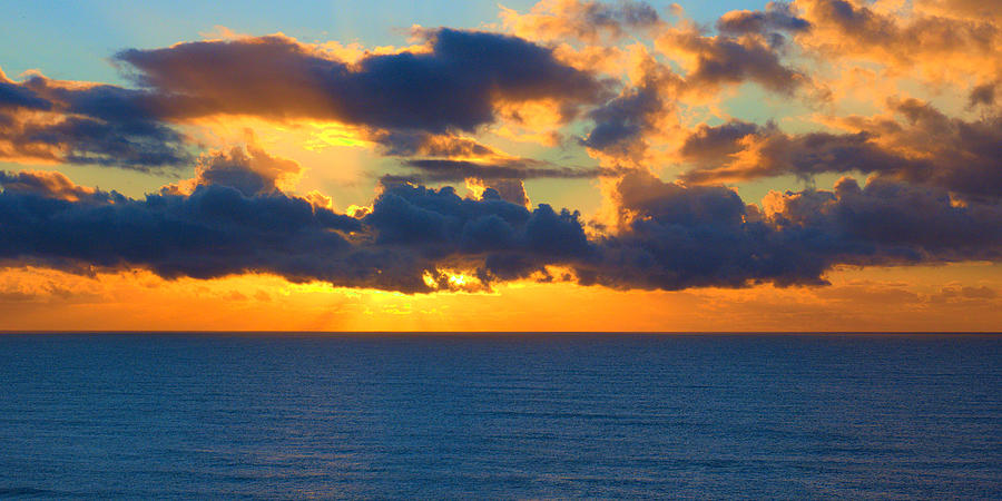 Orange Sunrise Cloudscape Panorama Photograph by Jeremy Hayden