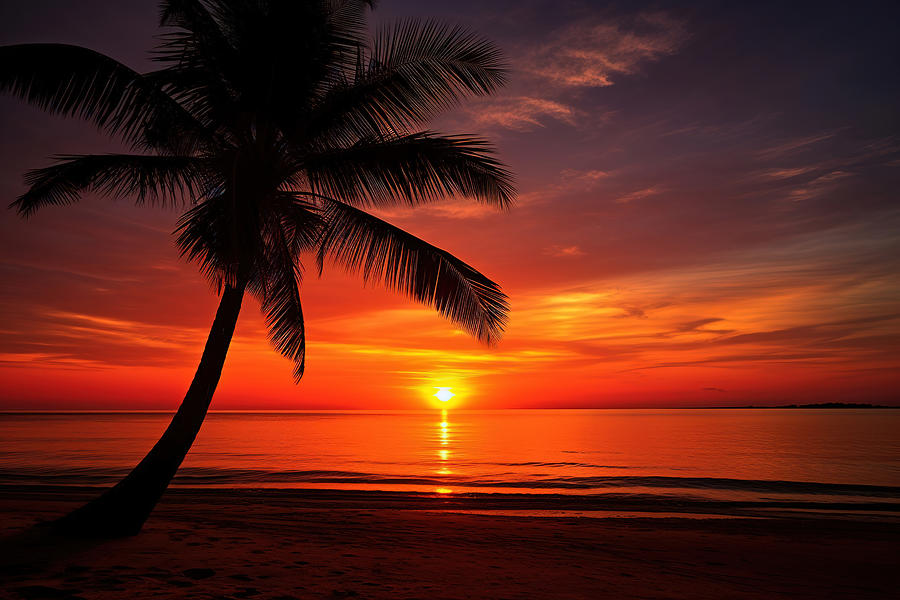 Orange Sunset At The Beach Photograph by Athena Mckinzie - Fine Art America