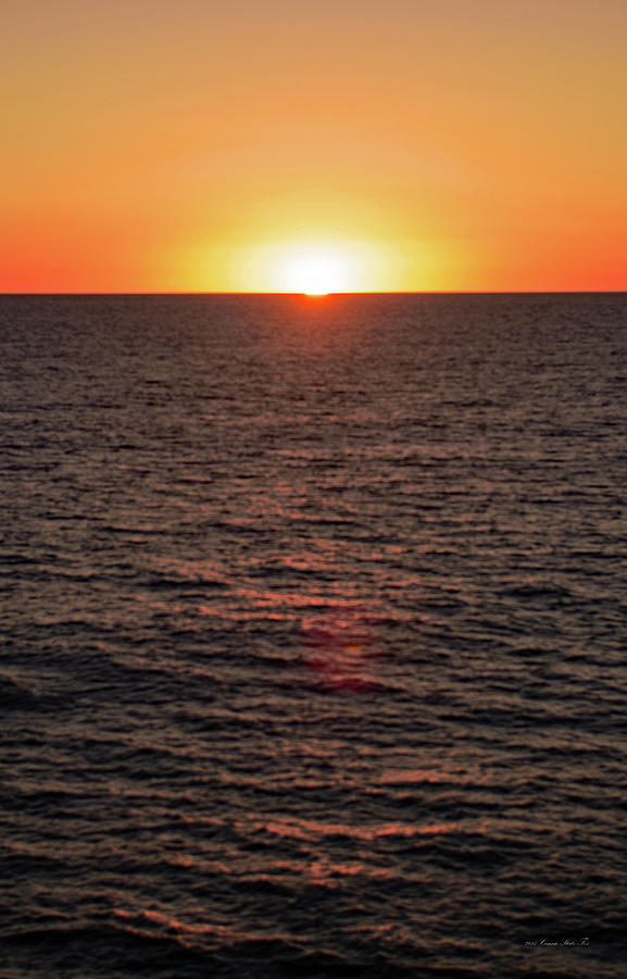Sunset Photograph - Orange Sunset. Gulf of Alaska by Connie Fox
