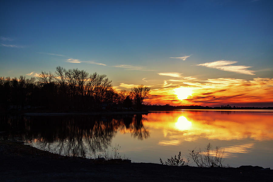 Orange sunset on the lake Photograph by Tatiana Travelways