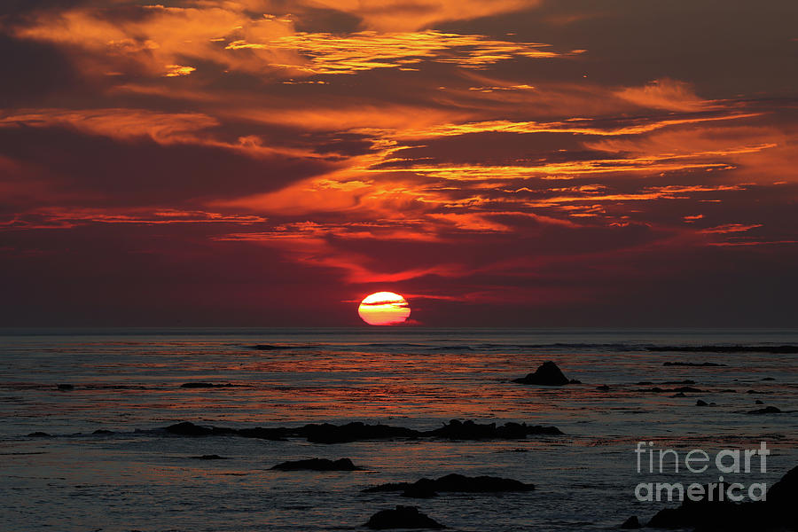 Orange Sunset over the Ocean Photograph by Vivian Krug Cotton