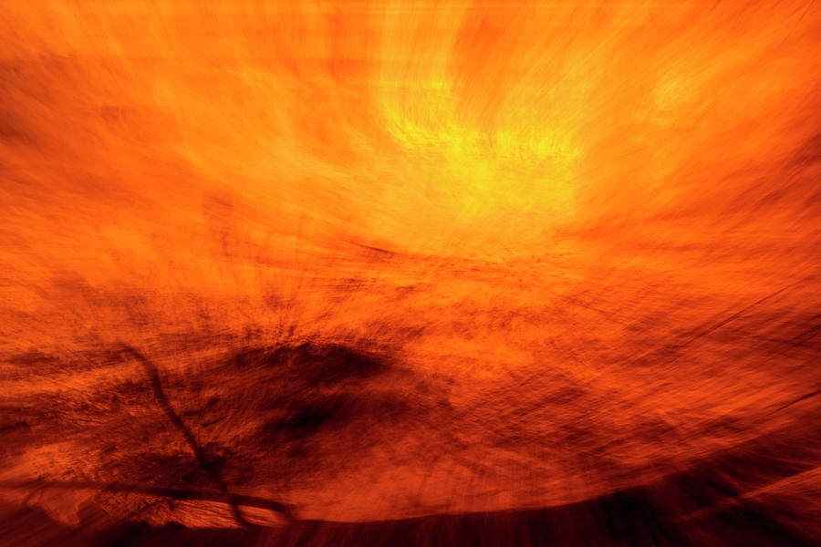 Orange Sunset Seascape Abstract Photograph