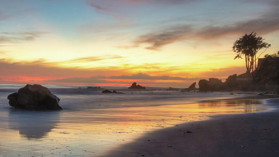 Orange Sunset Skies in Malibu Photograph by Matthew DeGrushe
