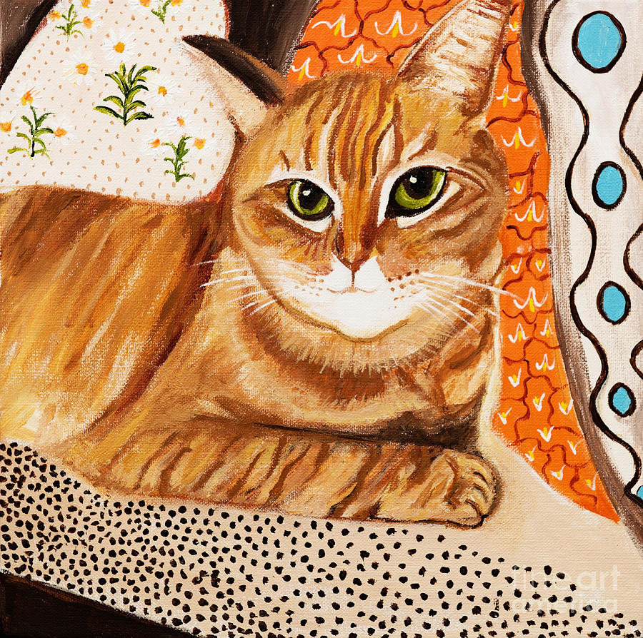 Orange Tabby Painting by Art by Danielle