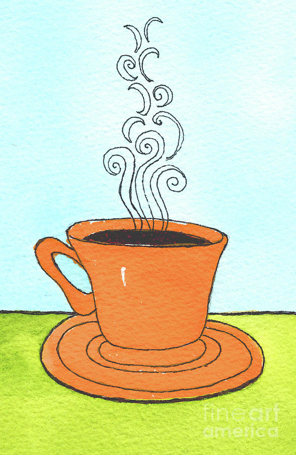Orange Tea Cup Painting by Norma Appleton