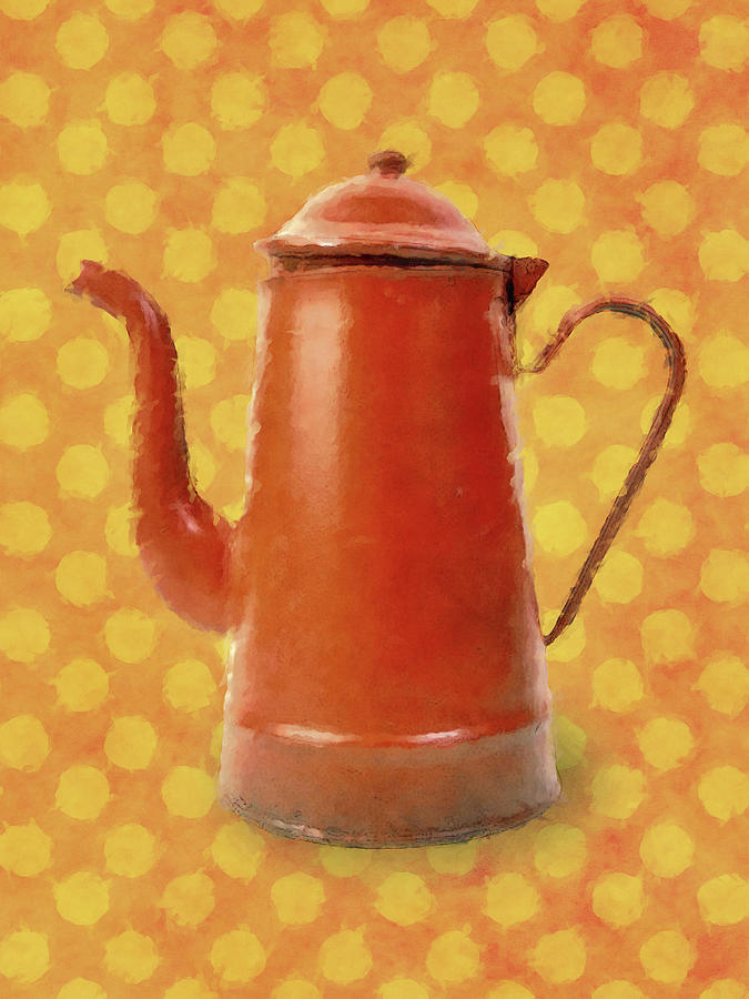 Orange Teapot Coffeepot by Flo Karp Orange Teapot Coffeepot by Flo Karp