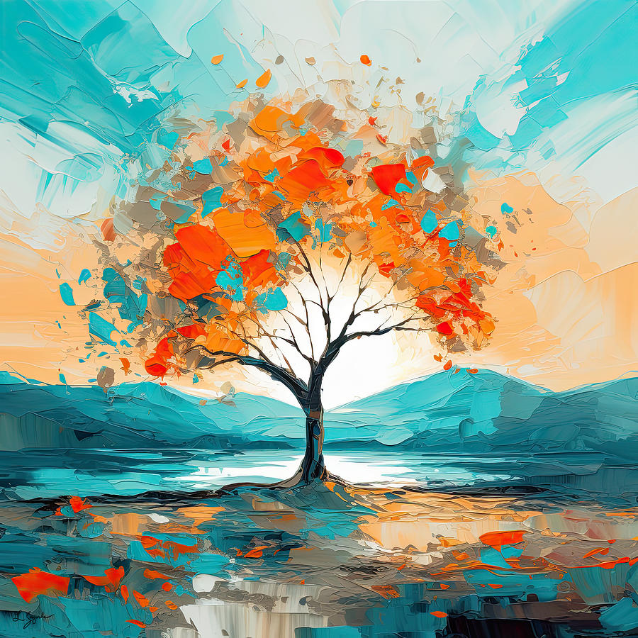 Orange Tree Art Painting by Lourry Legarde