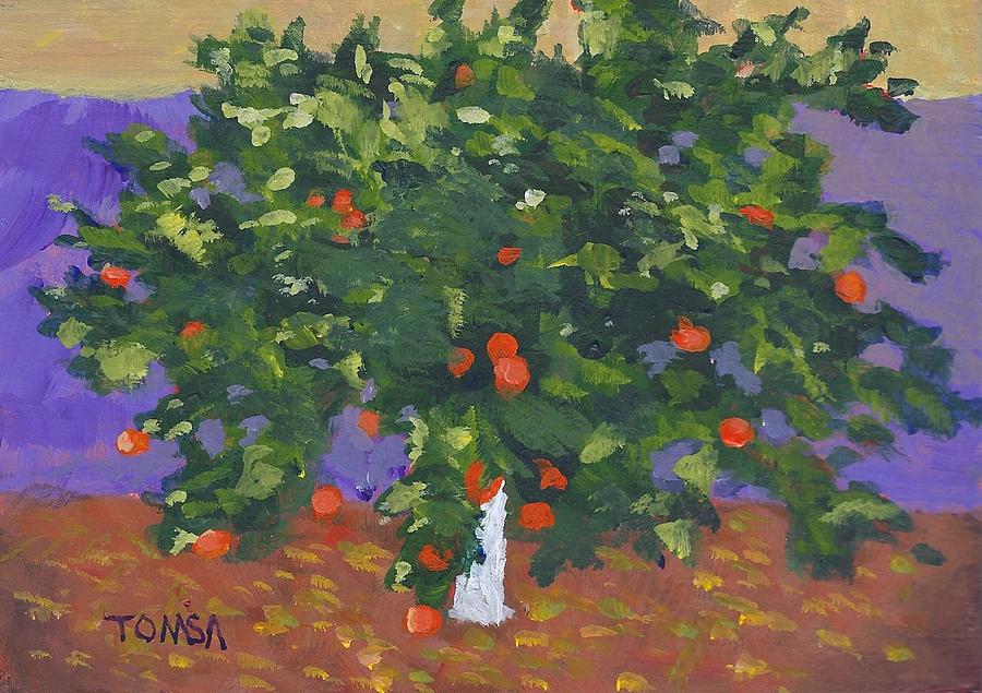 Orange Tree Painting by Bill Tomsa