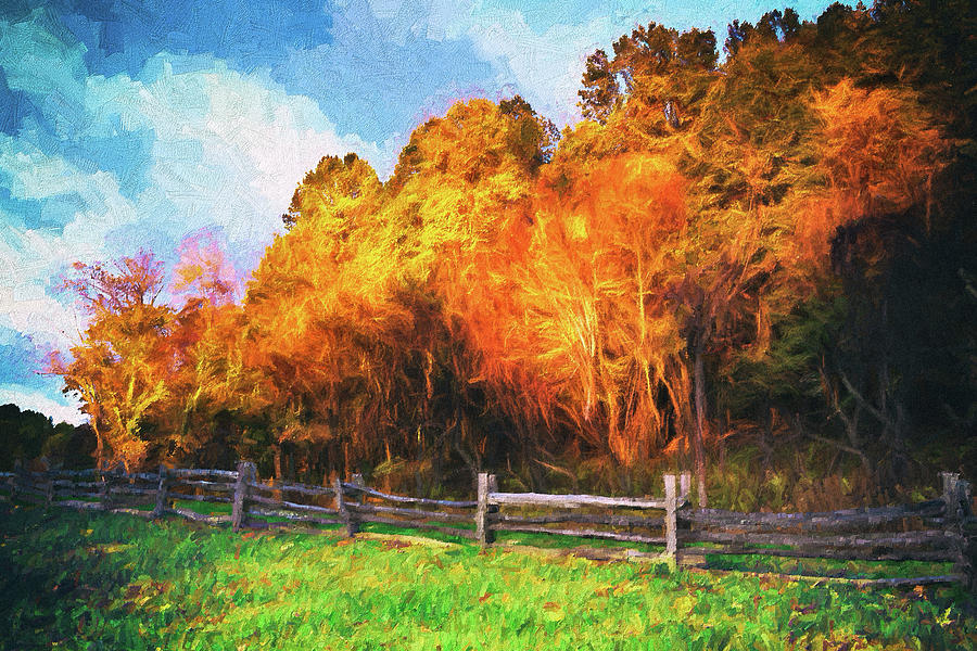 Orange Trees of Autumn ap Painting by Dan Carmichael