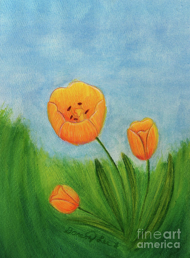 Orange Tulips  Painting by Dorothy Lee