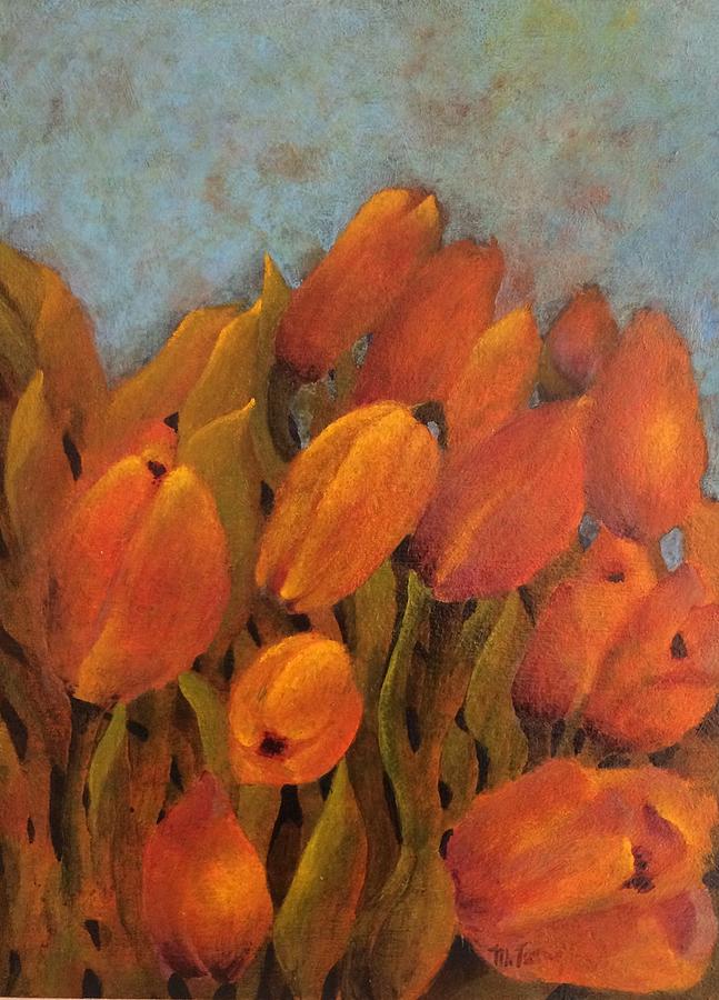 Orange tulips Painting by Milly Tseng