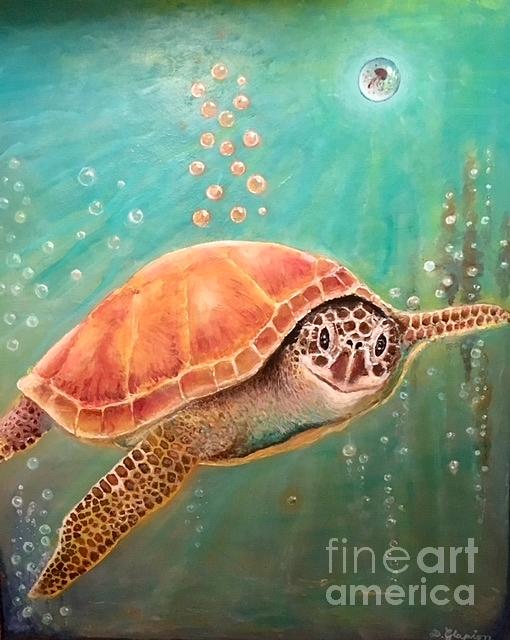 Orange Turtle Painting by Doris Glapion - Fine Art America