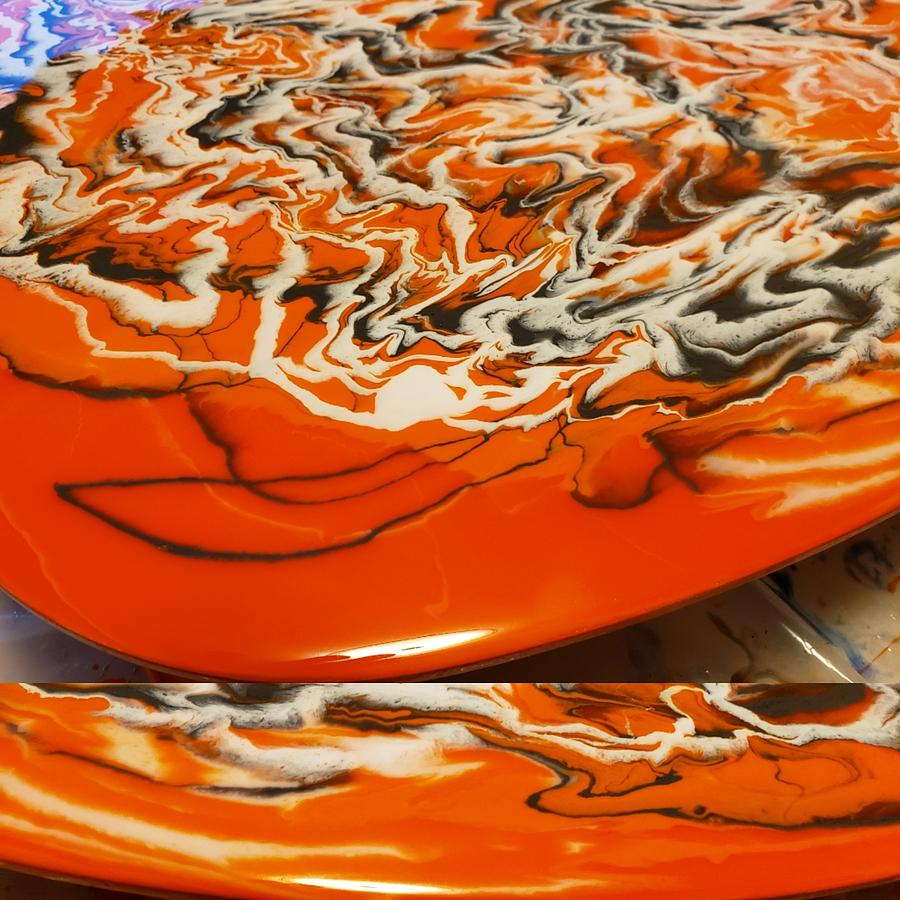 Orange Vibe Retro Table Painting by Madeleine Arnett