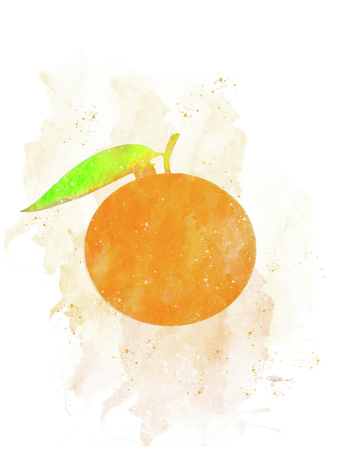 Orange Watercolor Digital Art by Pamela Williams