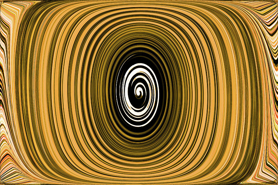 Orange Wave Twist Abstract Digital Art by Tom Janca
