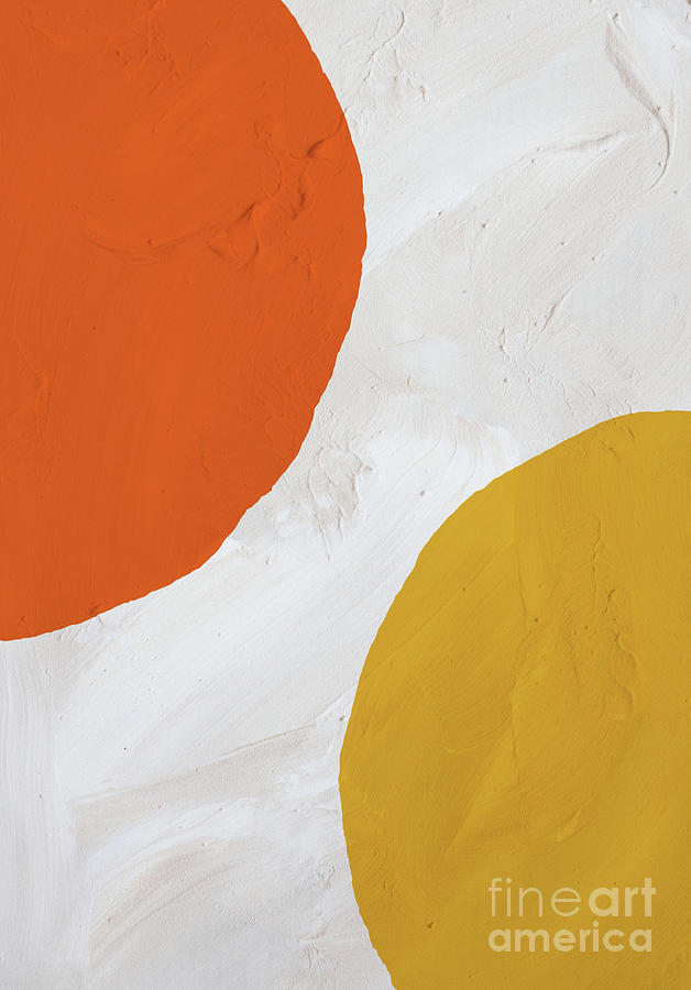 Orange, Yellow And White Painting by Abstract Art