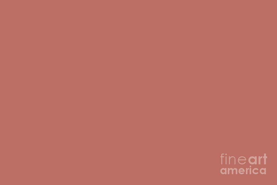 Orangish Pink Trending Solid Color Jolie 2021 Color of the Year Accent Hue Moroccan Clay Digital Art by PIPA Fine Art - Simply Solid