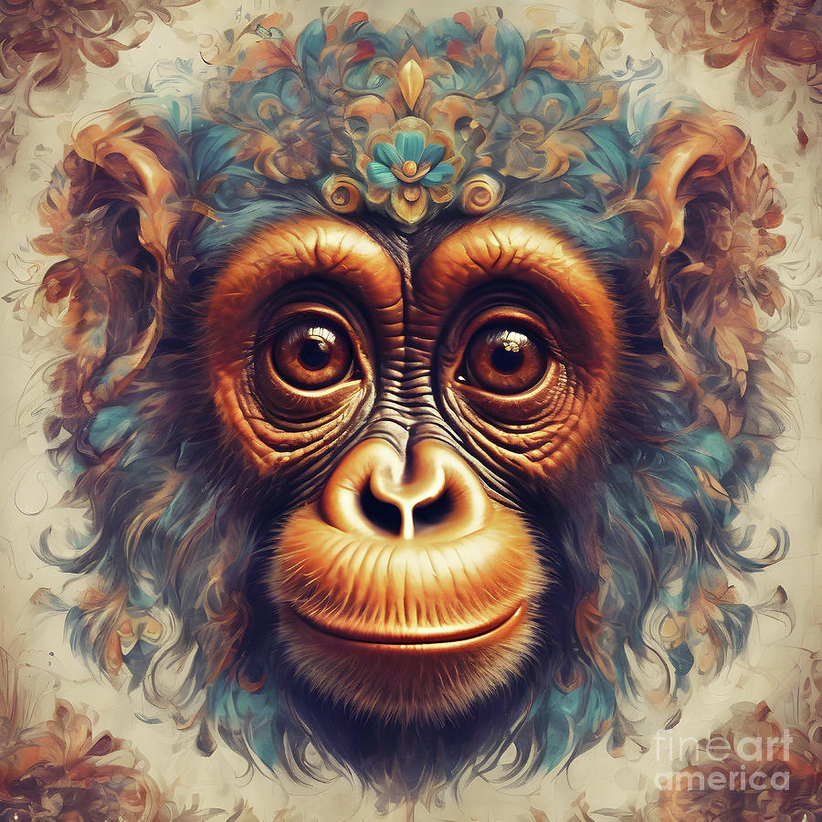 Chimp 1 Digital Art by DSE Graphics