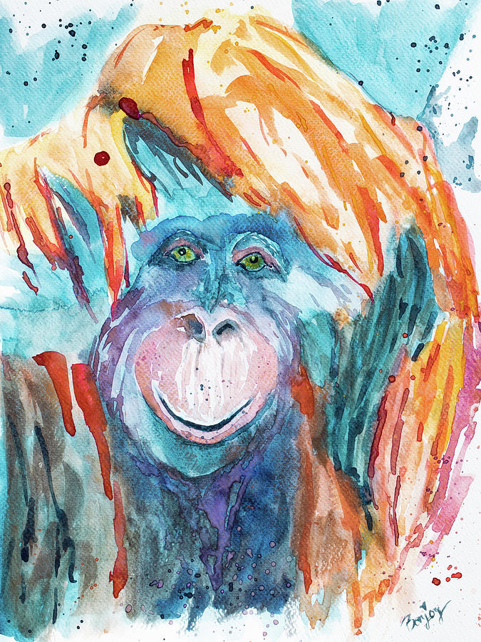 Orangutan - Life on the Brink Painting by Bonny Puckett
