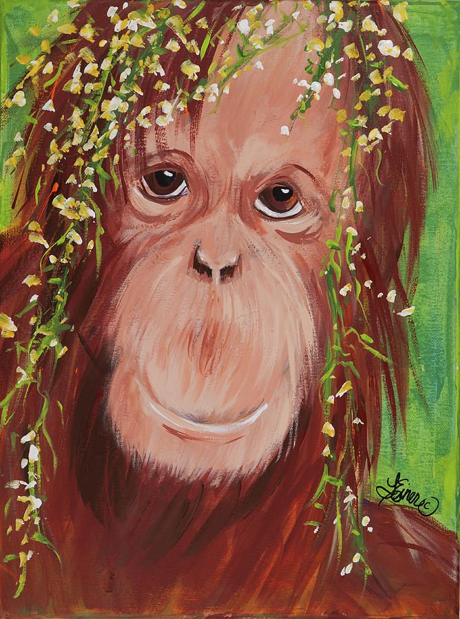 Orangutan Painting by Terri Einer