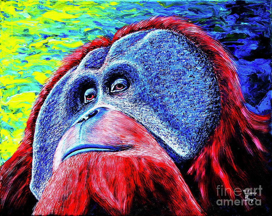 Orangutan Painting by Viktor Lazarev