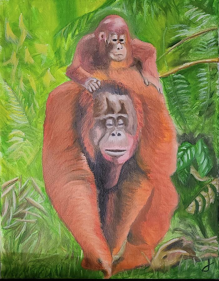 Orangutans Painting by Jose Soto Orangutans Painting by Jose Soto