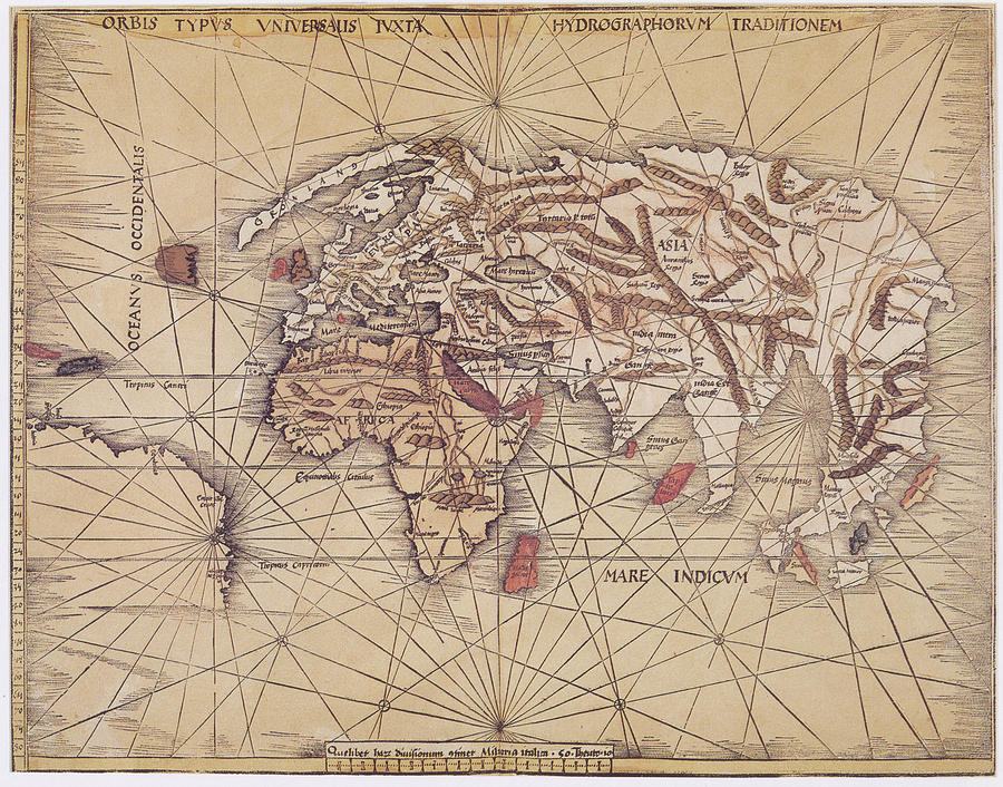 Orbis Typus Universalis - Waldseemuller 1506 map Drawing by ...