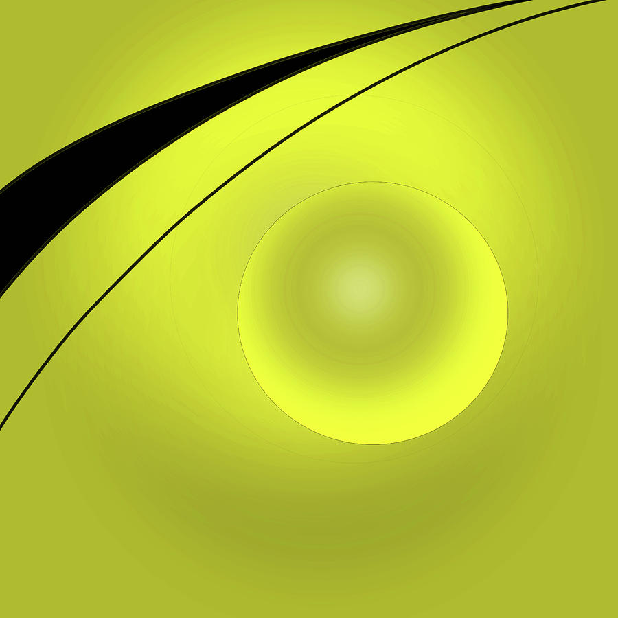 Orbit Yellow Digital Art by Mary Bedy