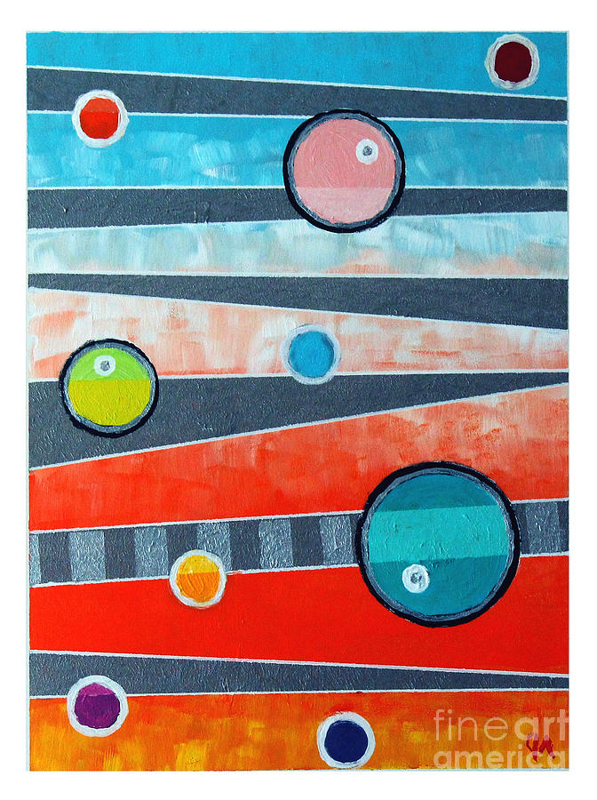 Abstract Painting - Orbs on Planes #3 by Jeremy Aiyadurai