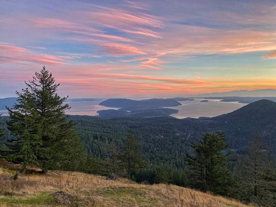 Mt Constitution Sunset Photograph by Jerry Abbott